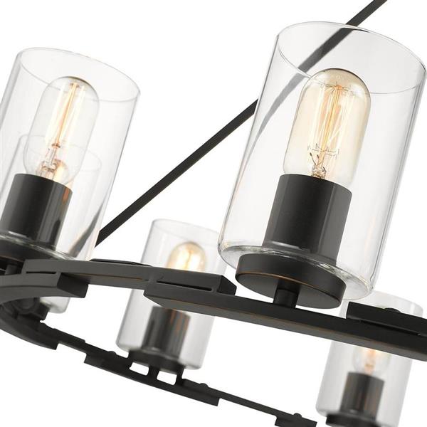 Golden Lighting Monroe 9-Light Black Transitional Clear Glass Abstract Chandelier