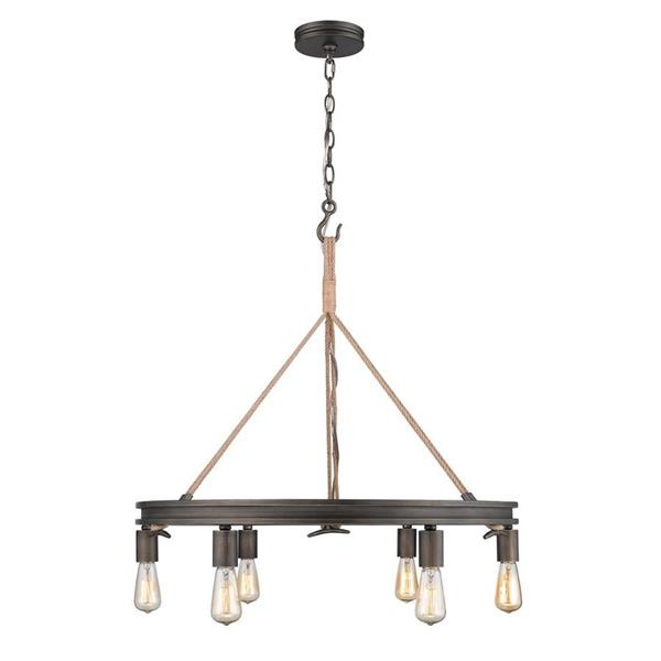 Golden Lighting Chatham 6-Light Gunmetal Bronze Transitional Abstract Chandelier