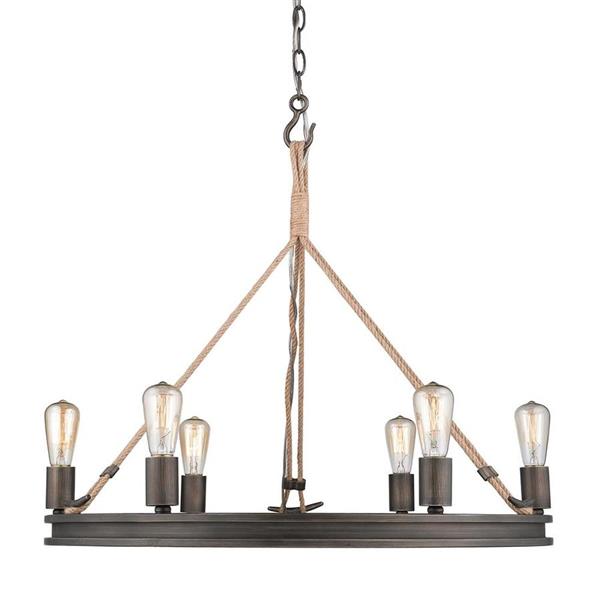 Golden Lighting Chatham 6-Light Gunmetal Bronze Transitional Abstract Chandelier