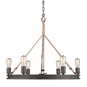 Golden Lighting Chatham 6-Light Gunmetal Bronze Transitional Abstract Chandelier