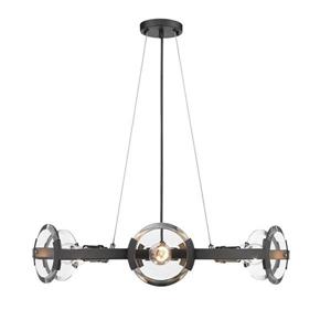 Golden Lighting Amari 6-Light Black Modern/Contemporary Clear Glass Drum Chandelier