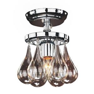 Semi plafonnier Concorde, 6 po, chrome et verre transparent