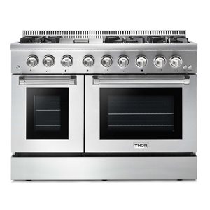 Thor Kitchen 48-in 4.2/2.5 cubic ft Professional Gas Range with Griddle and Convection Oven (Stainless Steel)