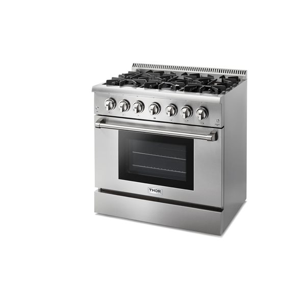 Thor Kitchen 36-in 5.2 cubic ft 6-Element Professional Gas Range with Convection Oven (Stainless Steel)