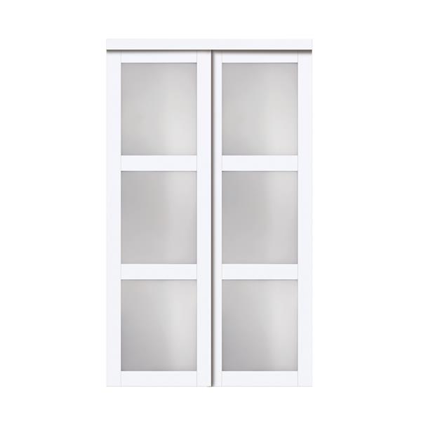 Reliabilt Renin 72 In X 80 In Off White Frosted Glass