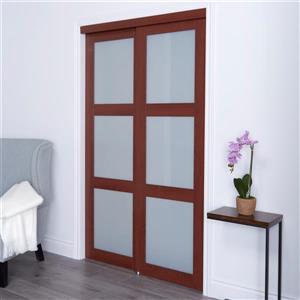 ReliaBilt Renin 60-in x 80-in Cherry Frosted Glass Sliding Closet Door