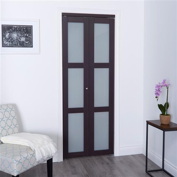 Reliabilt 24 In X 80 In Dark Brown Frosted Glass Closet Door