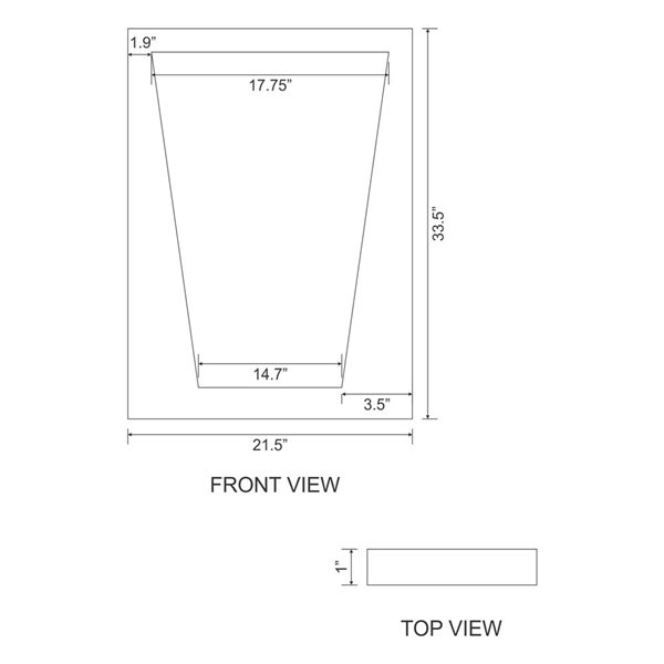 American Imaginations Vee 21.5-in x 33.5-in Brown Wood Mirror