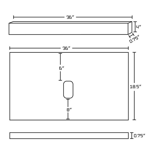 American Imaginations Xena Quartz Top - 36-in - Black