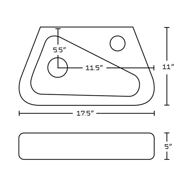 American Imaginations Wall Mount Vessel Set - 17.5-in - Ceramic - White