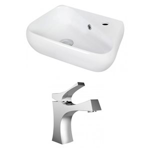 American Imaginations Wall Mount Vessel Set - 17.5" - Ceramic - White