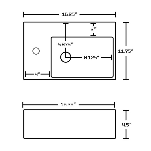 American Imaginations Wall Mount Vessel Set - 16.25-in - Ceramic - White