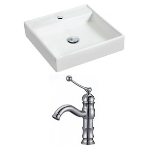 American Imaginations Wall Mount Vessel Set - 17.5" - Ceramic - White