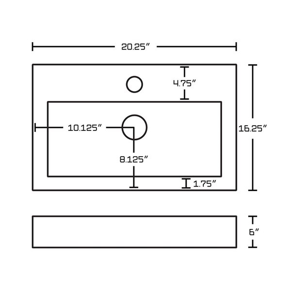 American Imaginations Above-Counter Vessel Set - 20.25-in - Ceramic - White