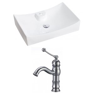 Ens. vasque avec trop-plein, 26", céramique, blanc