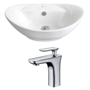 Ens. vasque avec trop-plein, 23", céramique, blanc