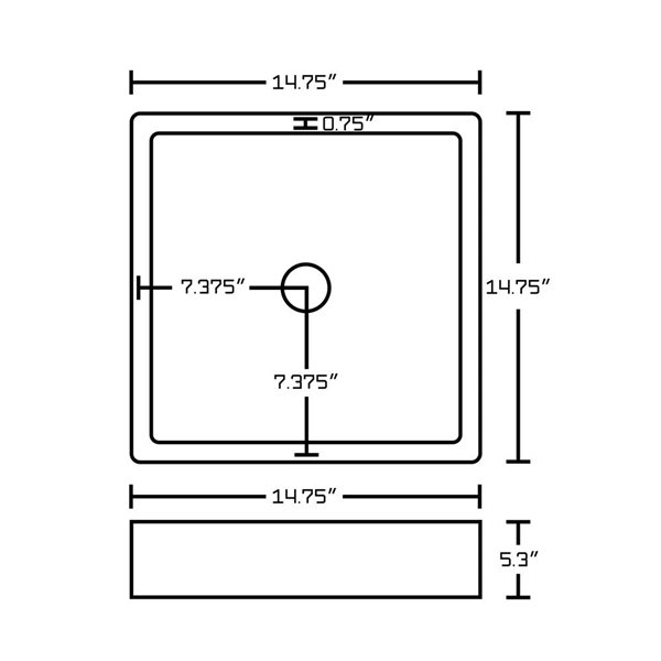American Imaginations Above-Counter Vessel Set - 14.75-in - Ceramic - White