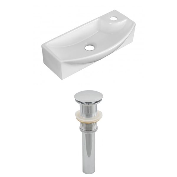 American Imaginations Above-Counter Vessel Set - 17.75-in - Ceramic - White