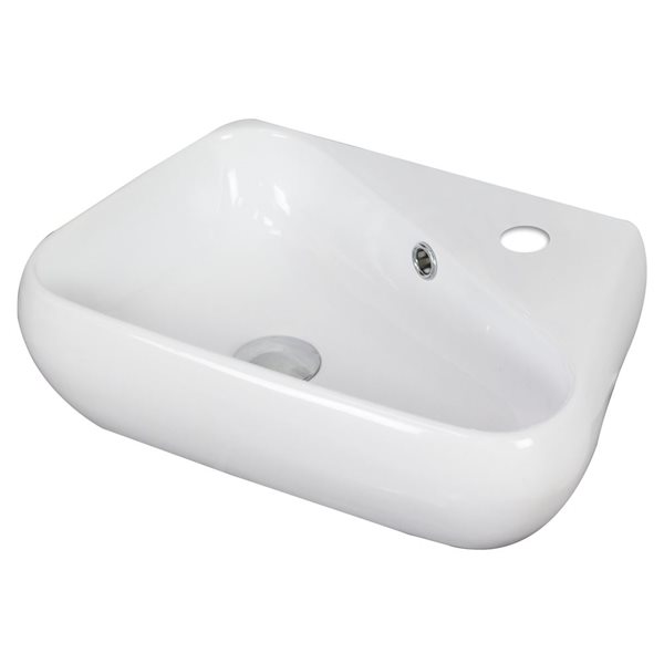 American Imaginations Above-Counter Vessel Set - 17.5-in - Ceramic - White