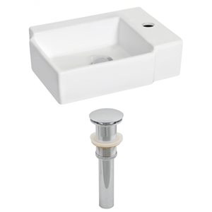American Imaginations Wall Mount Vessel Set - 16.25" - Ceramic - White