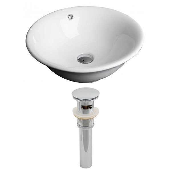 American Imaginations Above-Counter Vessel Set - 17-in - Ceramic - White