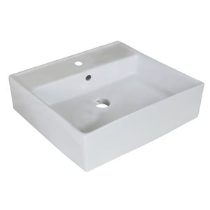 Vasque avec trop-plein, 18", céramique, blanc