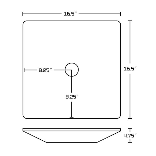 American Imaginations Above-Counter Vessel - 16.5-in - Ceramic - White
