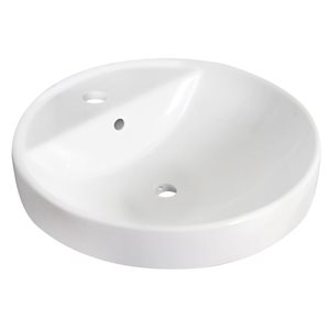 American Imaginations Drop White Vessel - 18.25" - Ceramic - White
