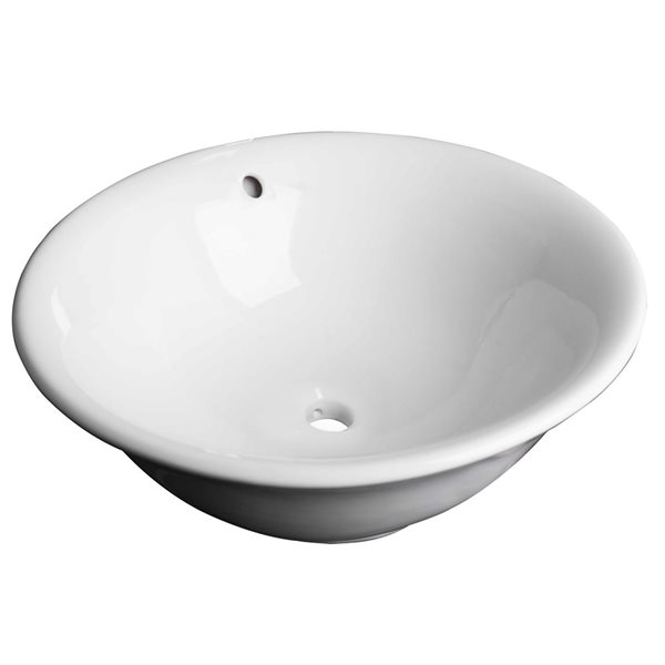 American Imaginations Above-Counter Vessel - 17-in - Ceramic - White