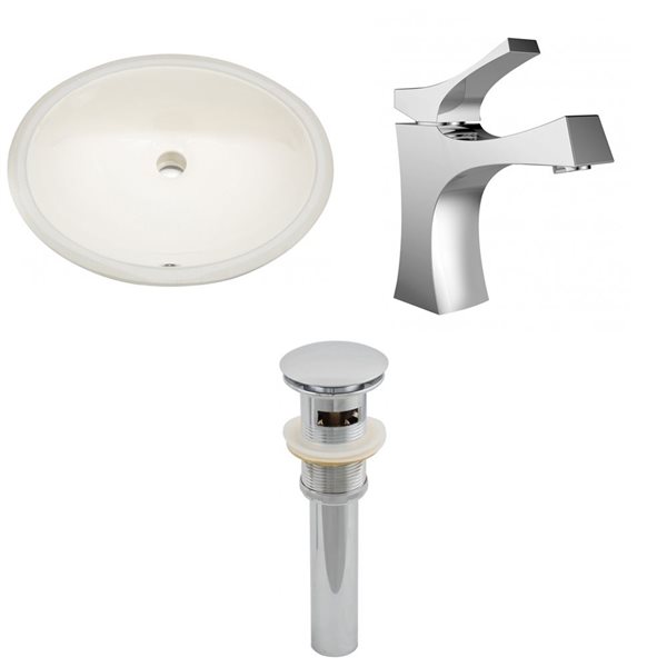 American Imaginations Undermount Sink Set - 19.75-in - Ceramic - Biscuit