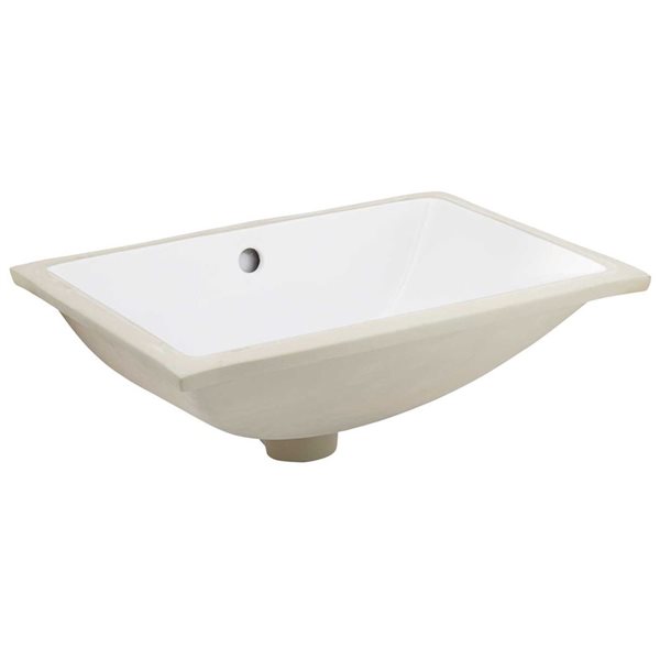 American Imaginations Undermount Sink Set - 18.25-in - Ceramic - White