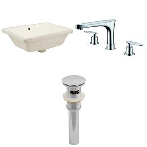 Ens. pour évier sous le comptoir, 18,25", céramique, beige