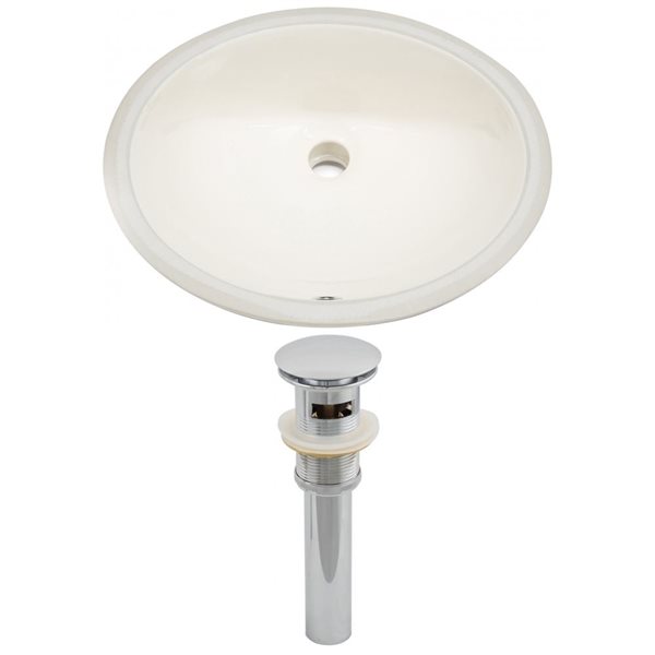 American Imaginations Undermount Sink Set - 19.5-in - Ceramic - Biscuit