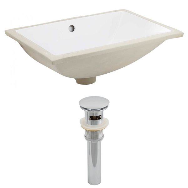 American Imaginations Undermount Sink Set - 18.25-in - Ceramic - White