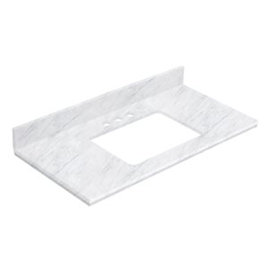 American Imaginations 18.25- in White Shaker Quartz Vanity Top
