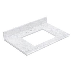 American Imaginations 30.5- in x 18.75- in White Shaker Quartz Vanity Top
