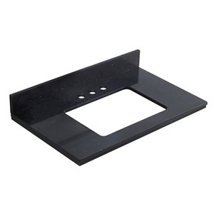 American Imaginations 30.5- in Black Shaker Quartz Vanity Top