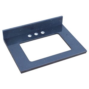 American Imaginations 23.75- in Black Shaker Quartz Vanity Top