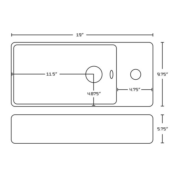 American Imaginations Above-Counter Vessel Set - 19-in - Ceramic - White