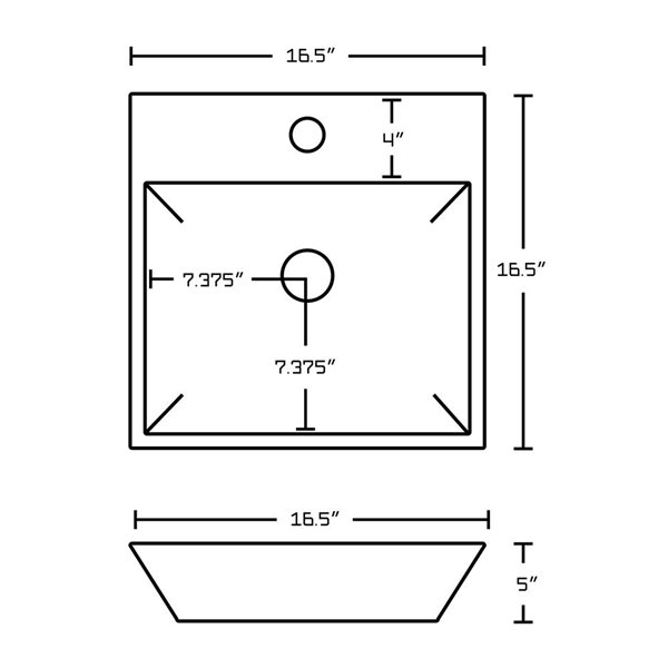 American Imaginations Above-Counter Vessel Set - 16.5-in - Ceramic - White