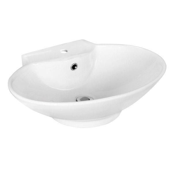 American Imaginations Above-Counter Vessel Set - 22.75-in - Ceramic - White