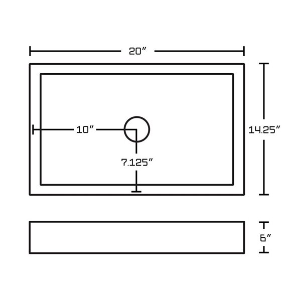 American Imaginations Above-Counter Vessel Set - 20-in - Ceramic - White