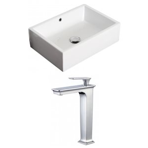 American Imaginations Above-Counter Vessel Set - 20" - Ceramic - White