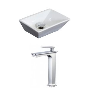American Imaginations Above-Counter Vessel Set - 12" - Ceramic - White