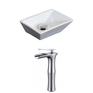 American Imaginations Above-Counter Vessel Set - 12" - Ceramic - White