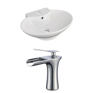 American Imaginations Above-Counter Vessel Set - 22.75" - Ceramic - White