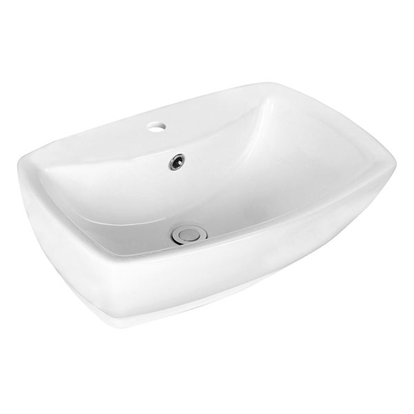 American Imaginations Above-Counter Vessel Set - 21.75-in - Ceramic - White