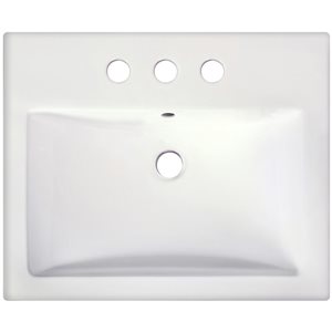Vasque semi-encastrée, 20,75", céramique, blanc