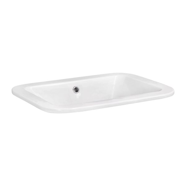 American Imaginations Drop White Vessel - 21.75-in - Ceramic - White