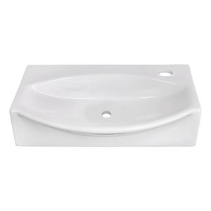 Vasque avec trop-plein, 16,5", céramique, blanc